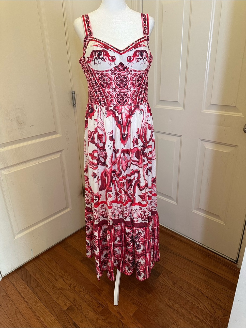 Women's summer floral print spaghetti strap square neck beach Maxi Sundress NWT